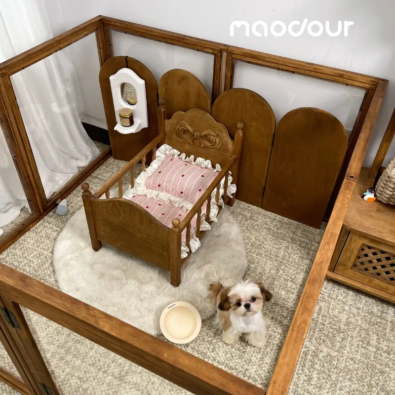 pet furniture for apartments - Solid Wood Transparent Pet Playpen